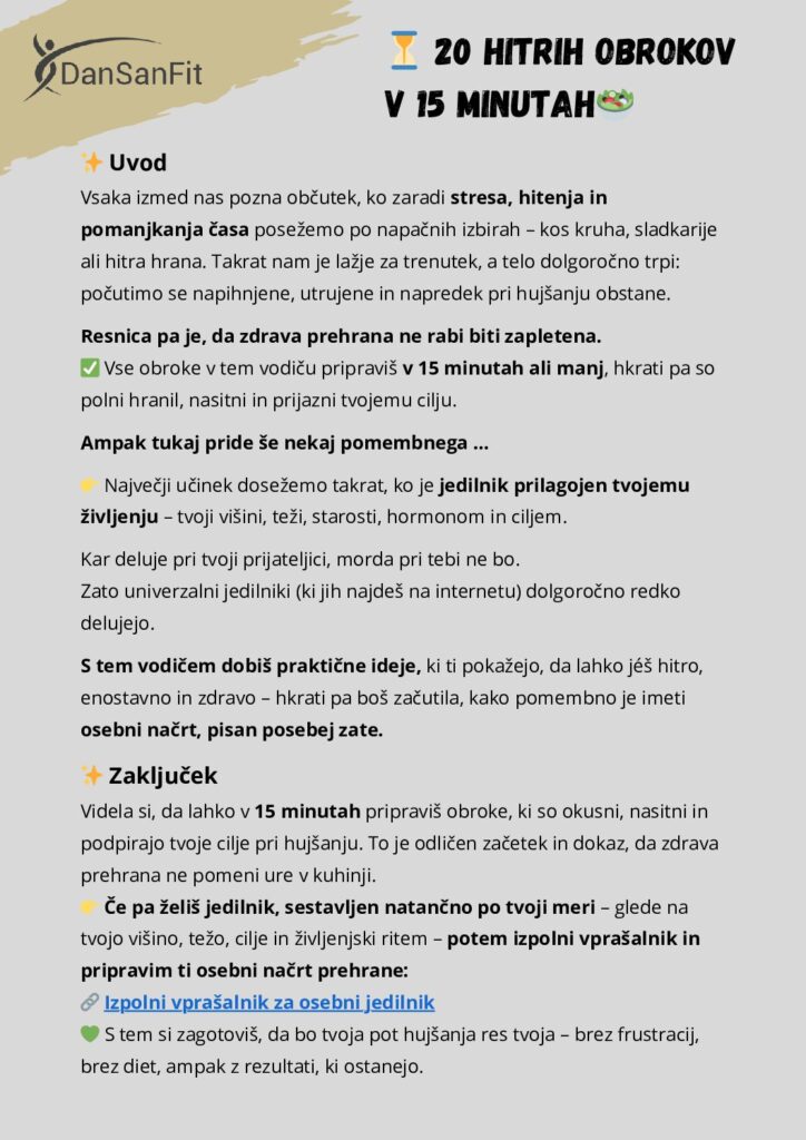 ⏳ 20 hitrih obrokov v 15 minutah🥗