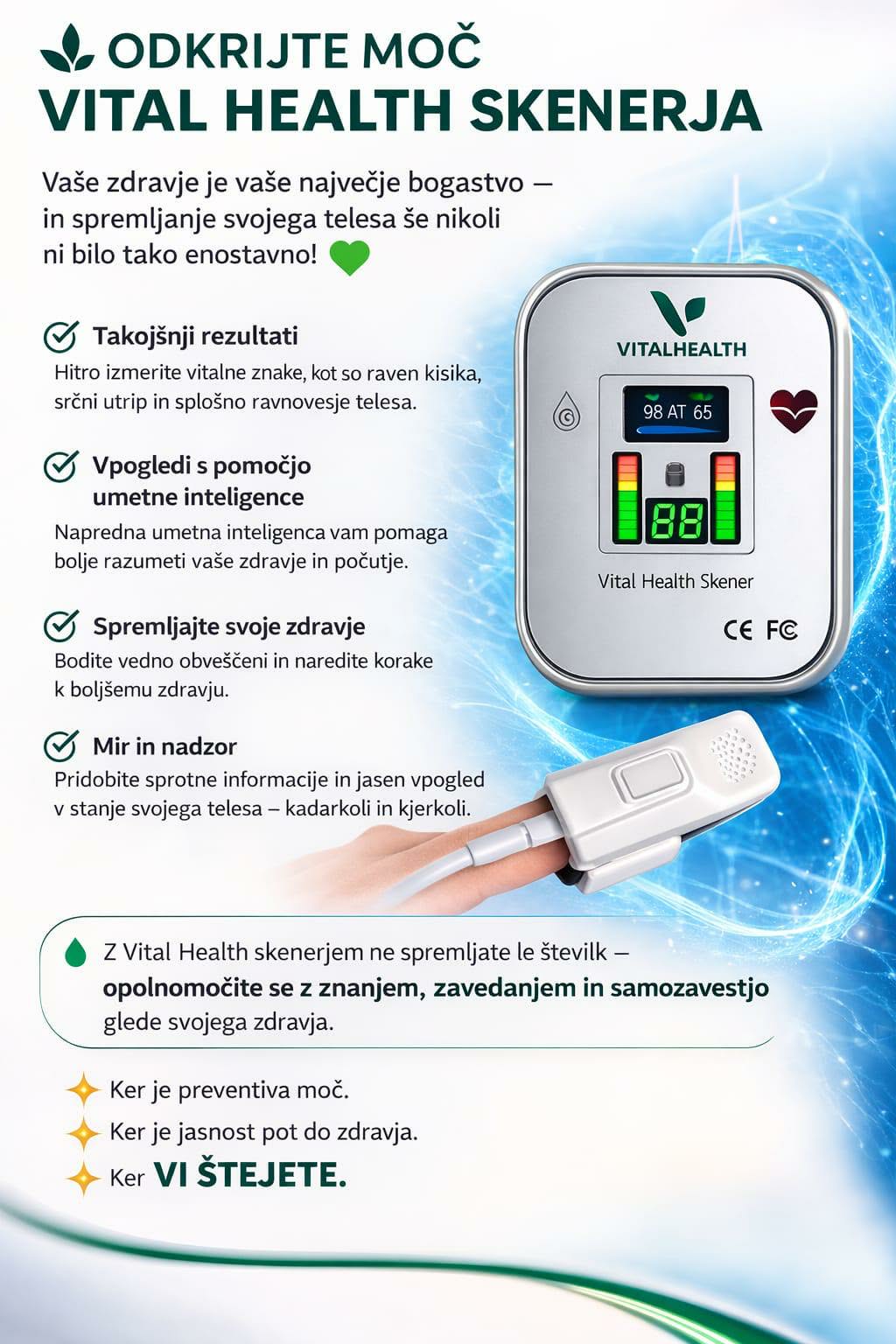 Kvantno skeniranje telesa Vital Health – celostna wellness analiza z osebnim posvetom in pregledom telesa