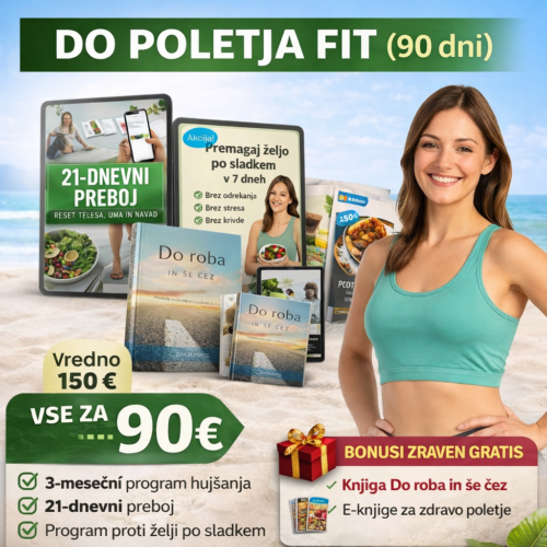 Do poletja fit 90 dni program hujšanja z jedilnikom in programom proti želji po sladkem