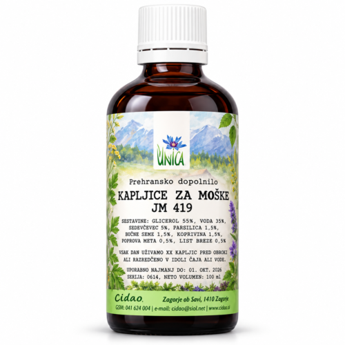 JM 419 Kapljice za moške – zeliščni izvleček 100 ml